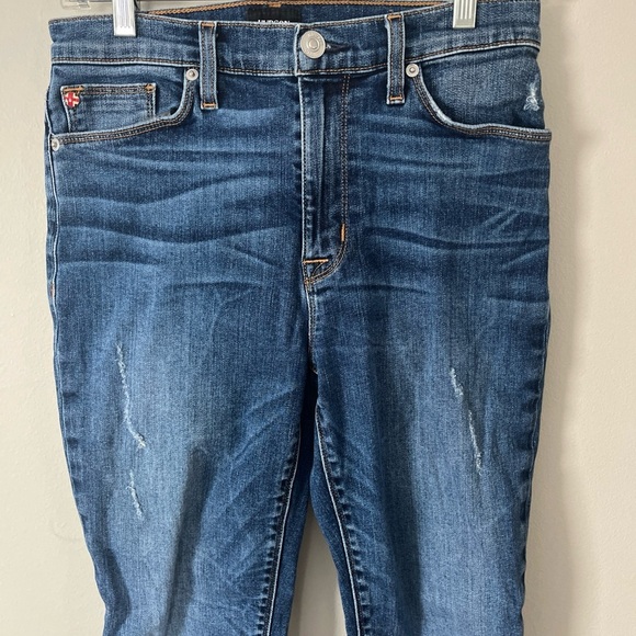 Hudson Jeans Women’s 28 Med Wash Barbara High Waist Distressed Denim Raw Hem - Picture 3 of 7